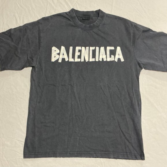 Black BB distressed tape tee - Picture 1 of 9